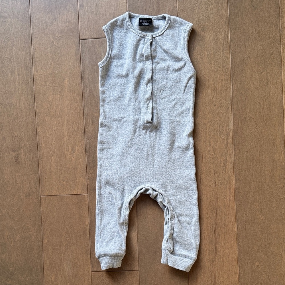 Little Bipsy Heather Gray Baby Romper